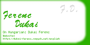 ferenc dukai business card